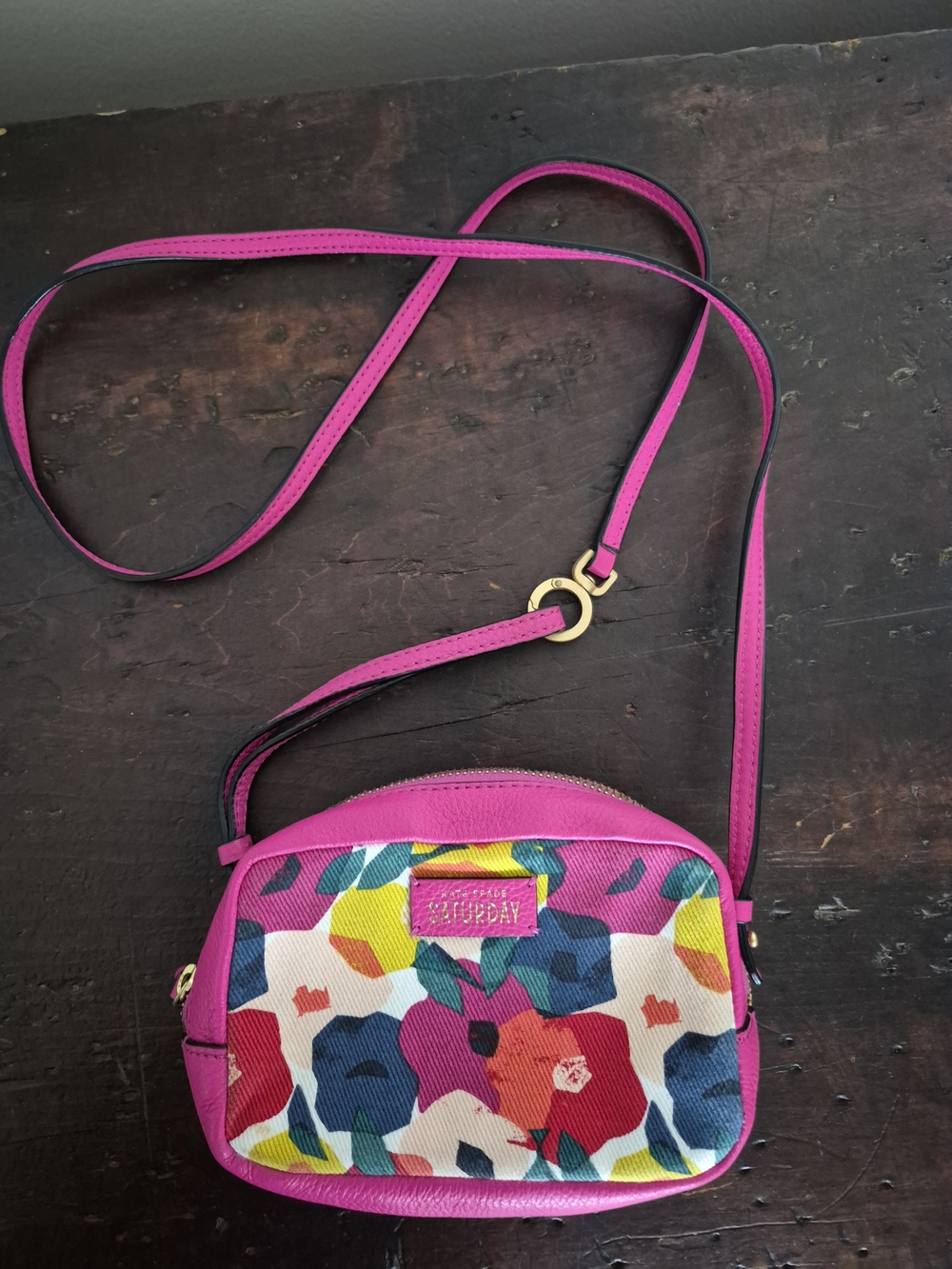 Betsey Johnson Hot Pink Floral Multicolor Crossbody Bag
